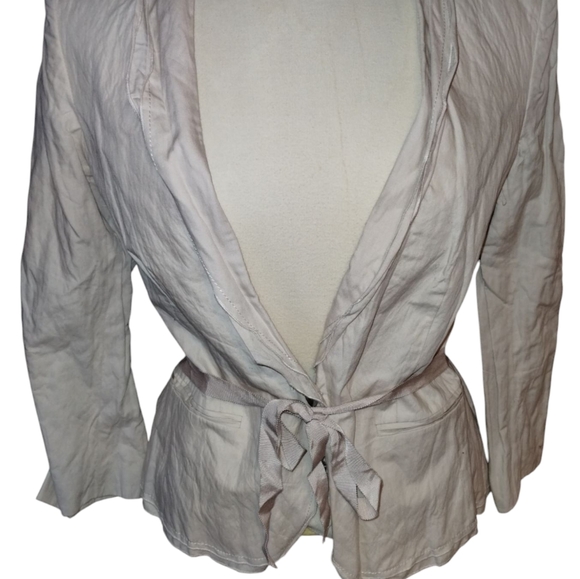 Loft NWT Elegant Cream Women's Belted Jacket 92% Cotton - Picture 8 of 8